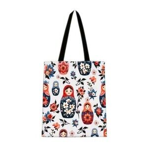 Russian Nesting Doll Print Tote Bag Shopping Travel Shoulder Bag Polyester NEW